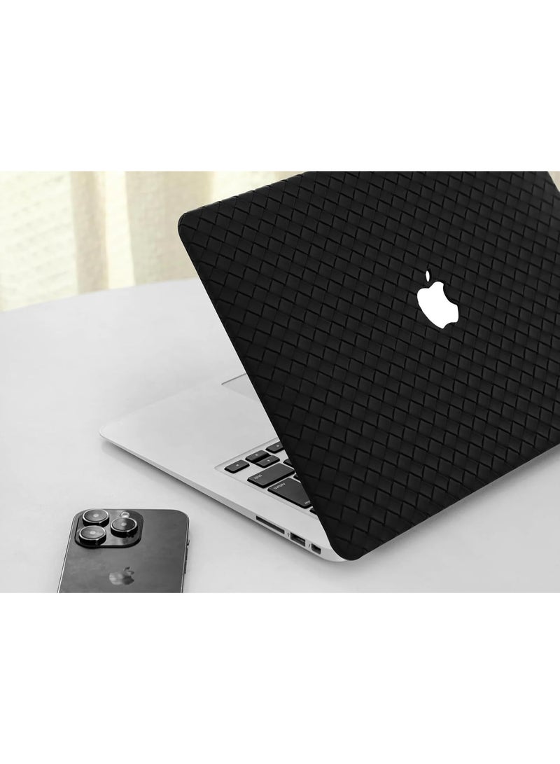 Woven Leather Hard Case for MacBook Pro 13 Inch (Models 2016 2017 2018 2019 2020 & M1 2020),Compatible with A1708 A1706 A1989 A2159 A2251 A2289 A2338, Slim Scratch Resistant Laptop Cover (Black) - Image 4